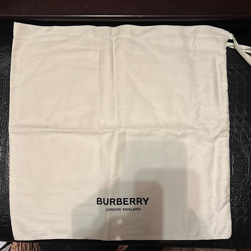 Burberry Cream Drawstring Bag with Textured Fabric